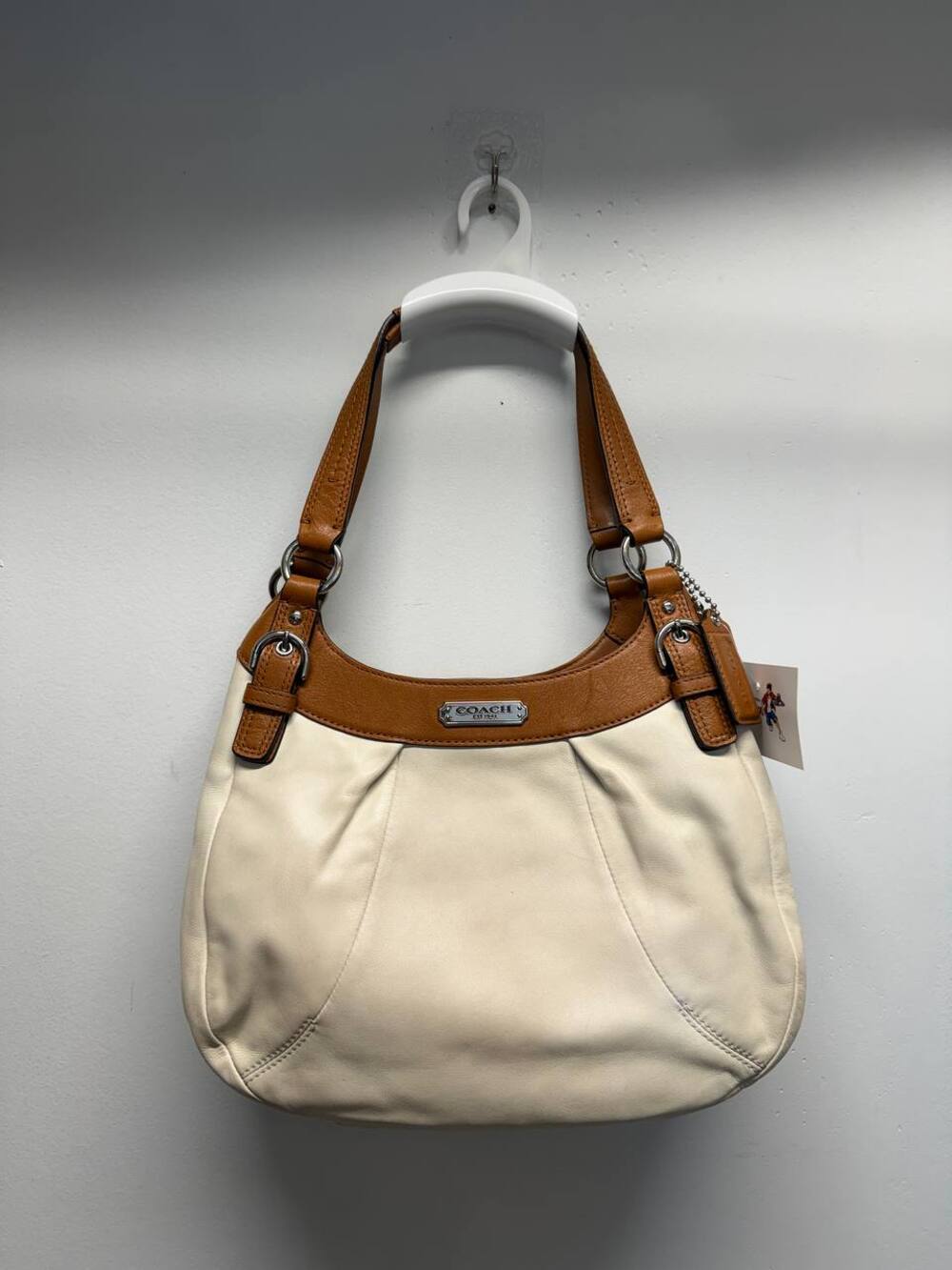 Coach Leather Two-Tone Hobo Shoulder Bag